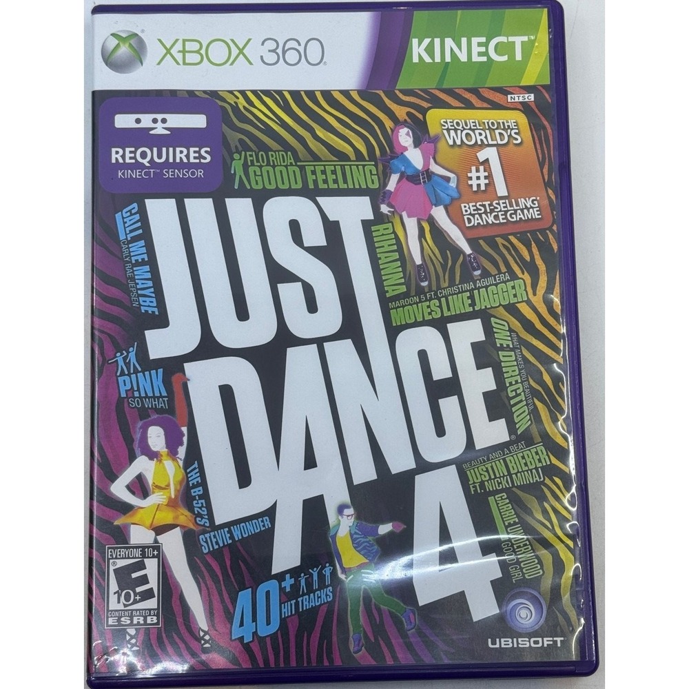 Just Dance 4 Xbox 360 Kinect Ubisoft Music Dance Game NTSC with Manual